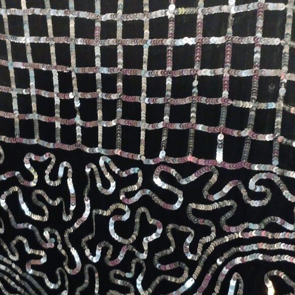 🤠Beautiful Vintage Sheer Sequined Top With Seperate Satin Tank Top Size Medium - Picture 6 of 8